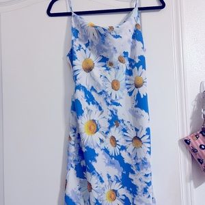 Urban Outfitters Sky Blue Daisy Slip Dress